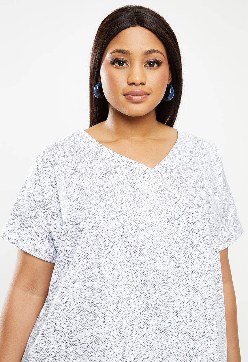 AMANDA LAIRD CHERRY - Plus linda tunic - white & blue