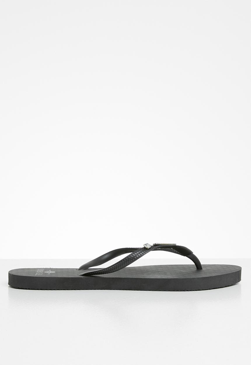 Samba Sol - Black crystal flip flop - black