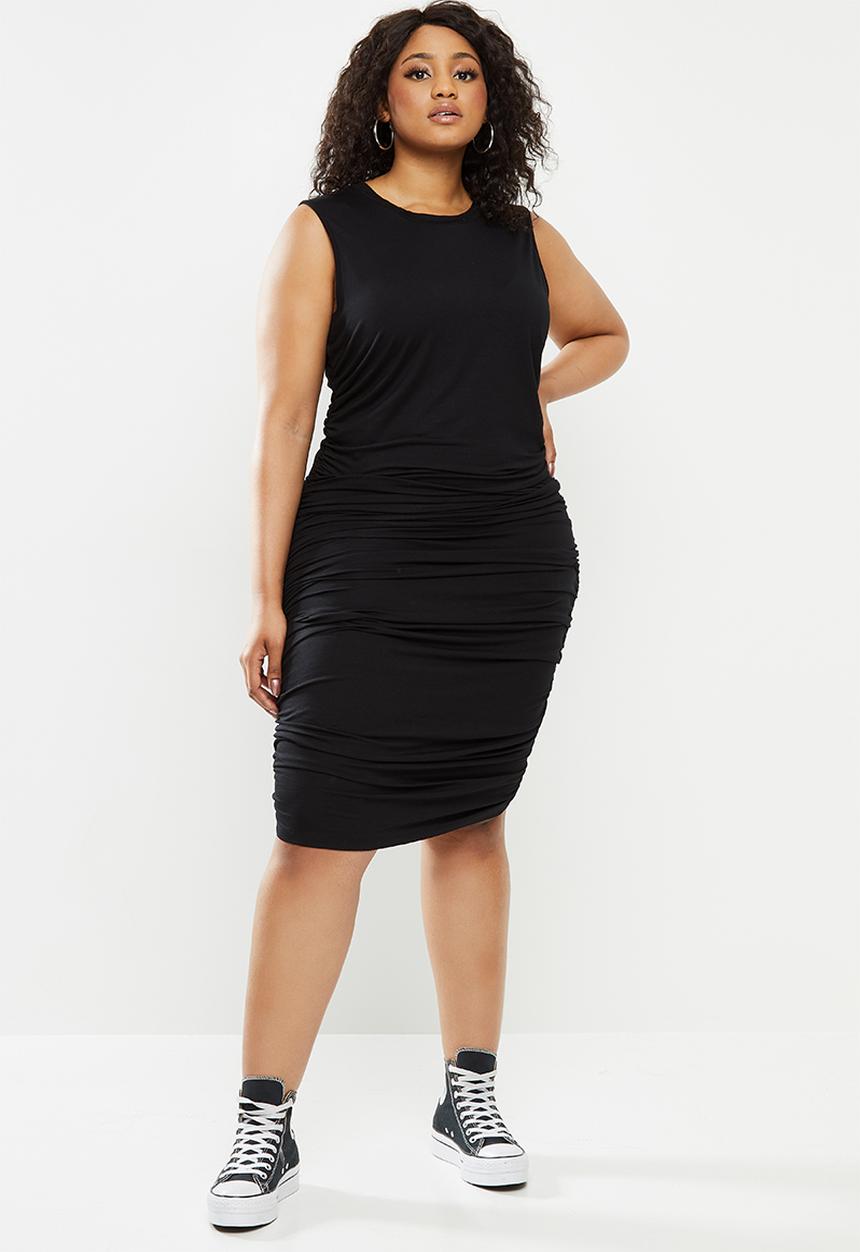 Blake - Ruched bodycon dress - black