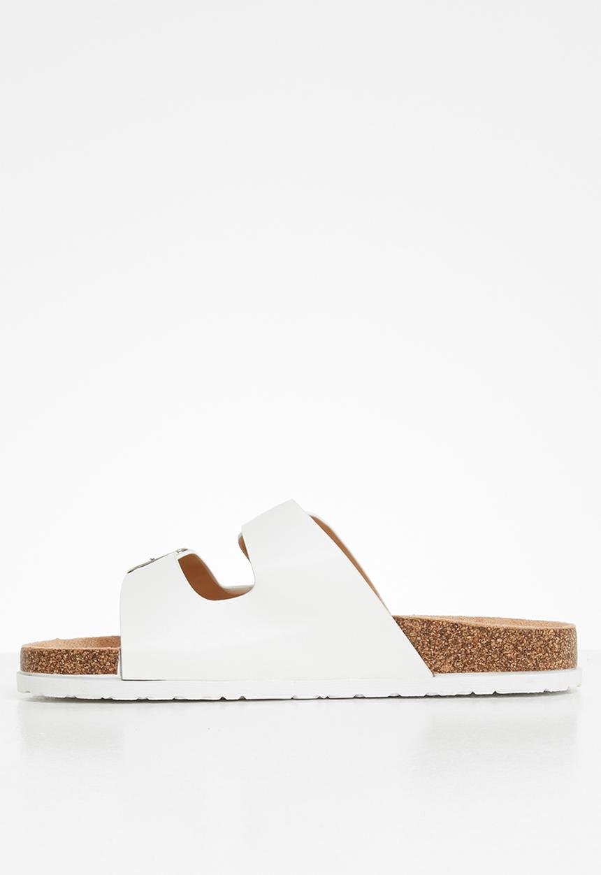 Jada - Double buckle strap slide - white