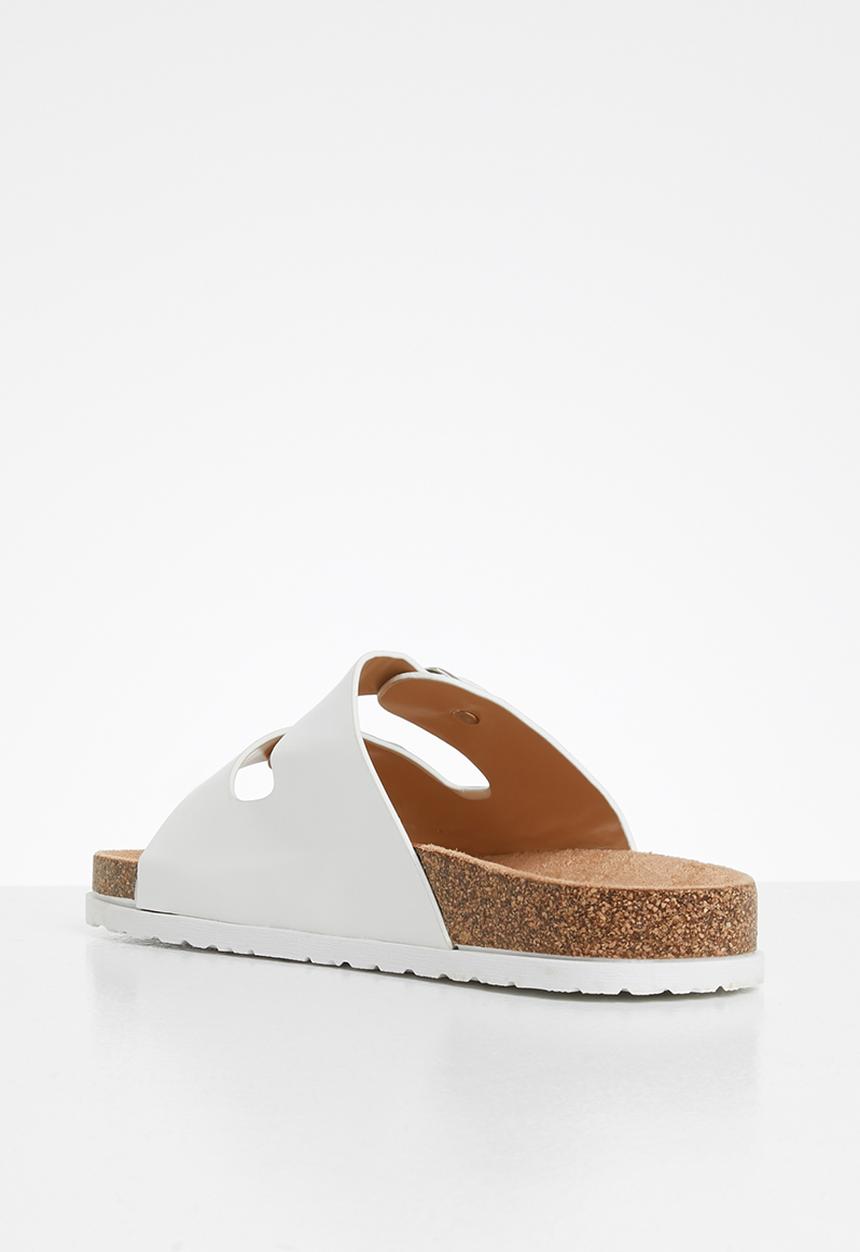 Jada - Double buckle strap slide - white