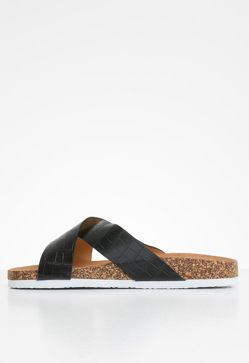 Jada - Croc strap slide - black