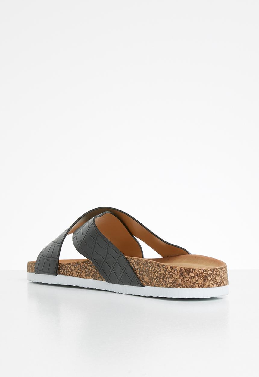 Jada - Croc strap slide - black