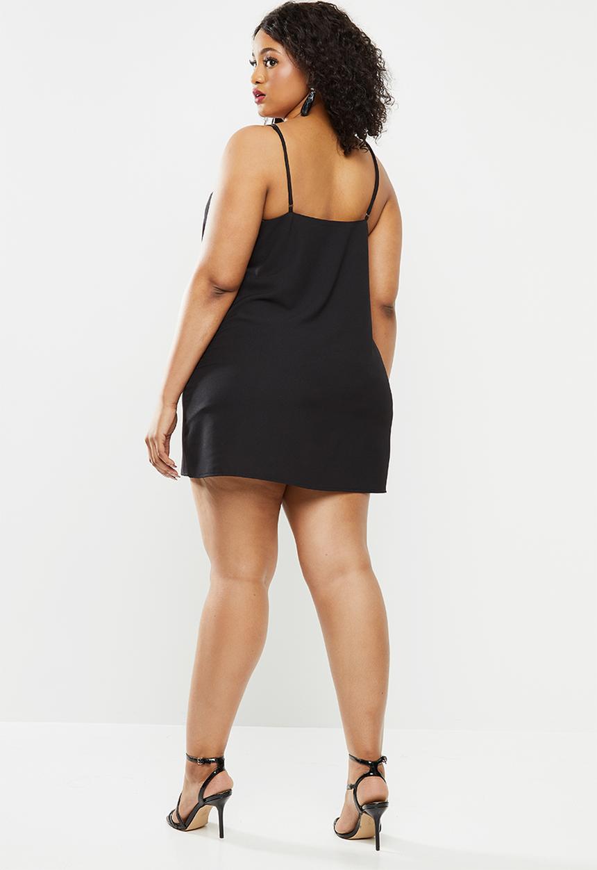Missguided - Plus size lace insert cami dress - black