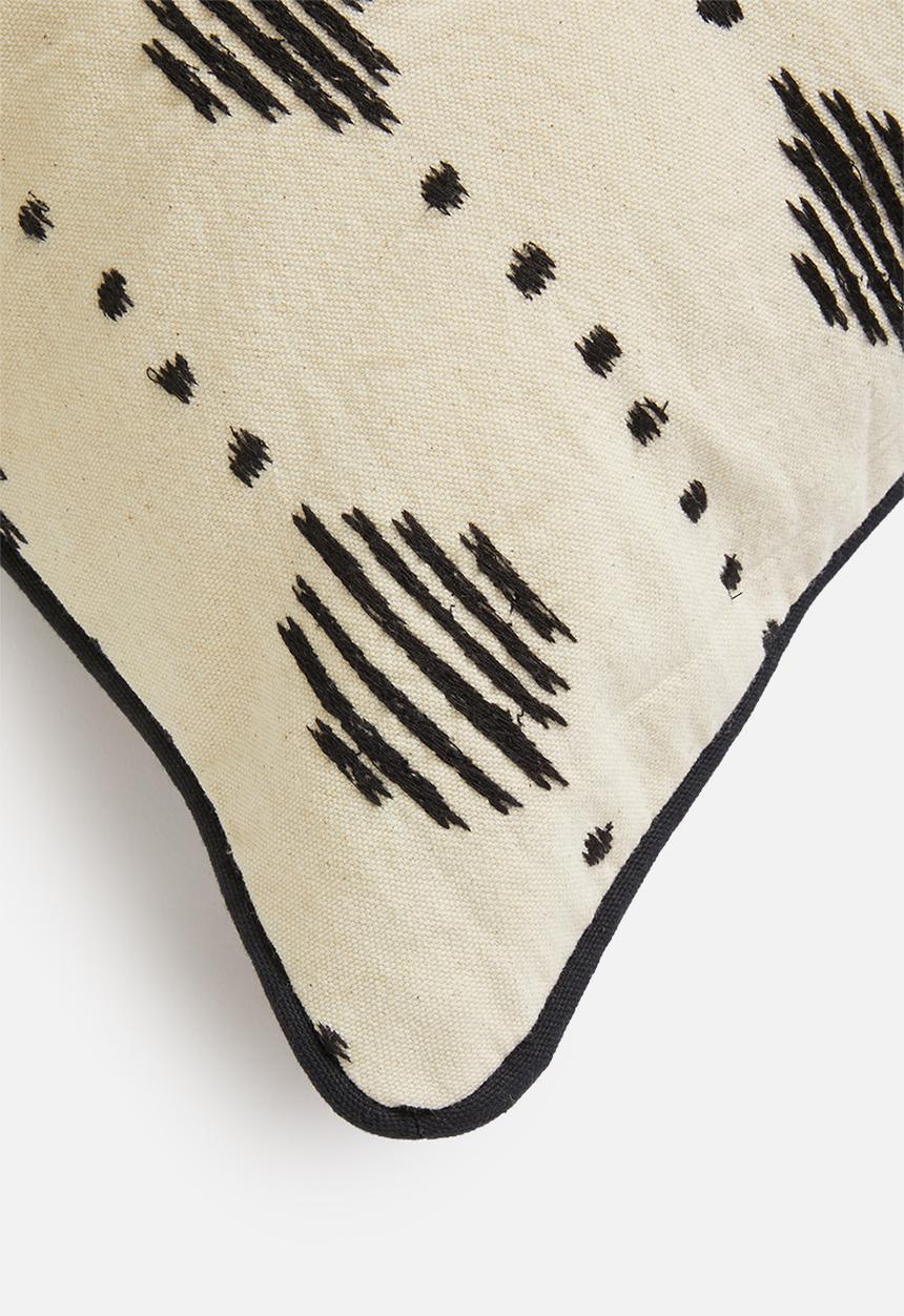 Sixth Floor - Indra cushion cover - black & cream