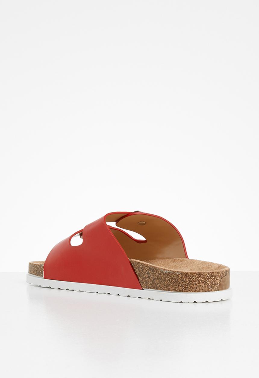 Jada - Double buckle strap slide - red