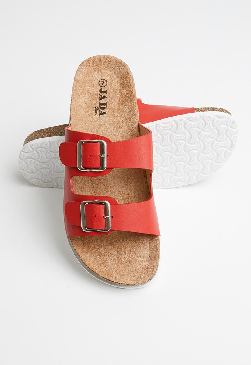 Jada - Double buckle strap slide - red