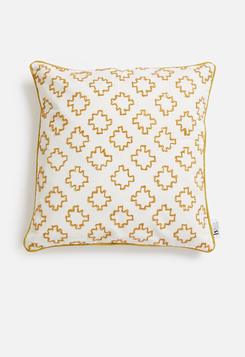 Sixth Floor - Silia cushion cover - white & mustard