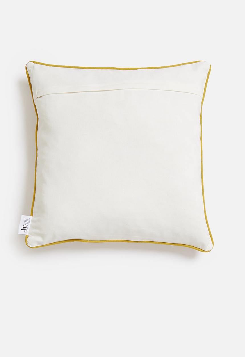 Sixth Floor - Silia cushion cover - white & mustard