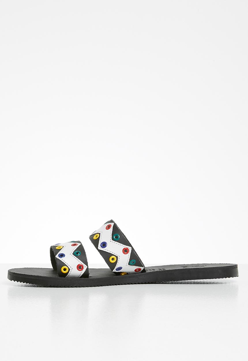 iFELE - Gugu leather slide - black & white