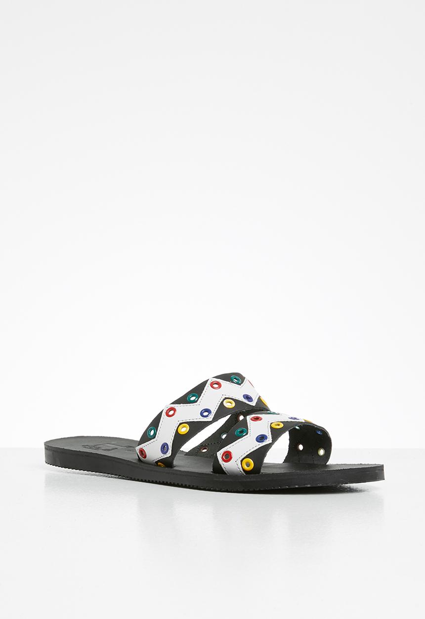 iFELE - Gugu leather slide - black & white