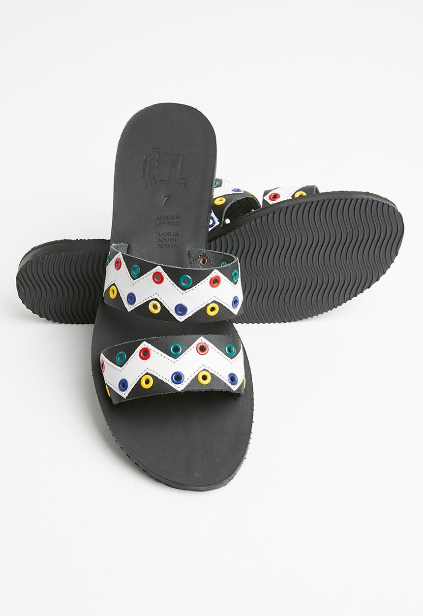 iFELE - Gugu leather slide - black & white