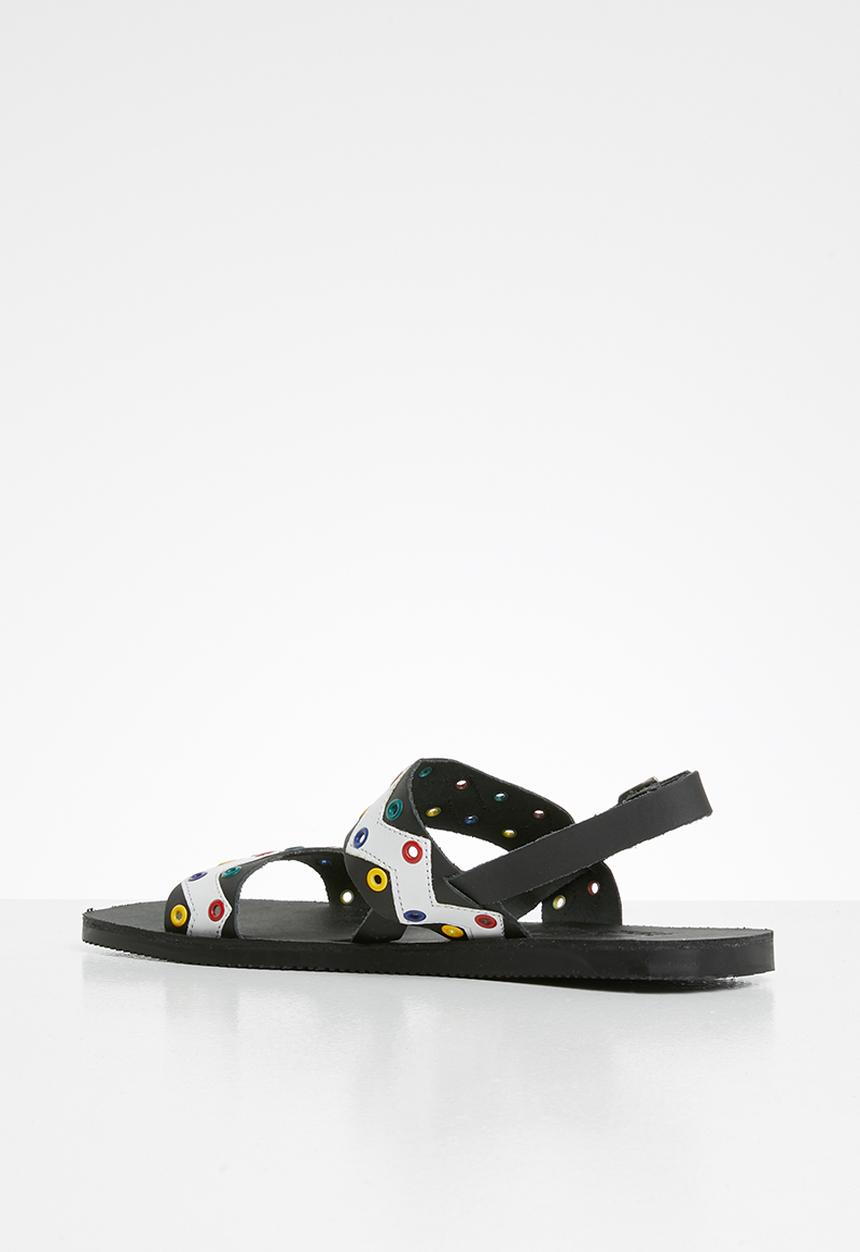 iFELE - Nandi leather sandal - black & white