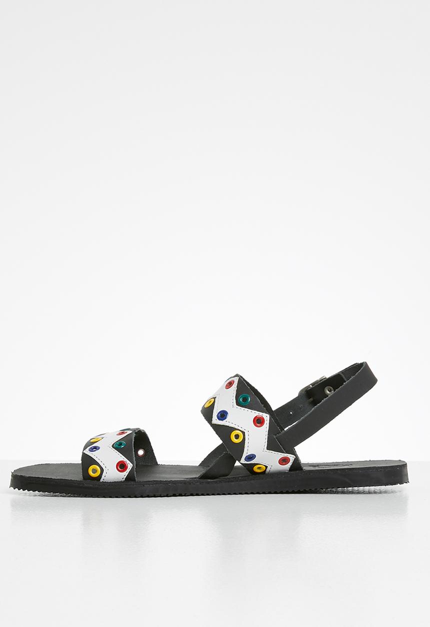 iFELE - Nandi leather sandal - black & white