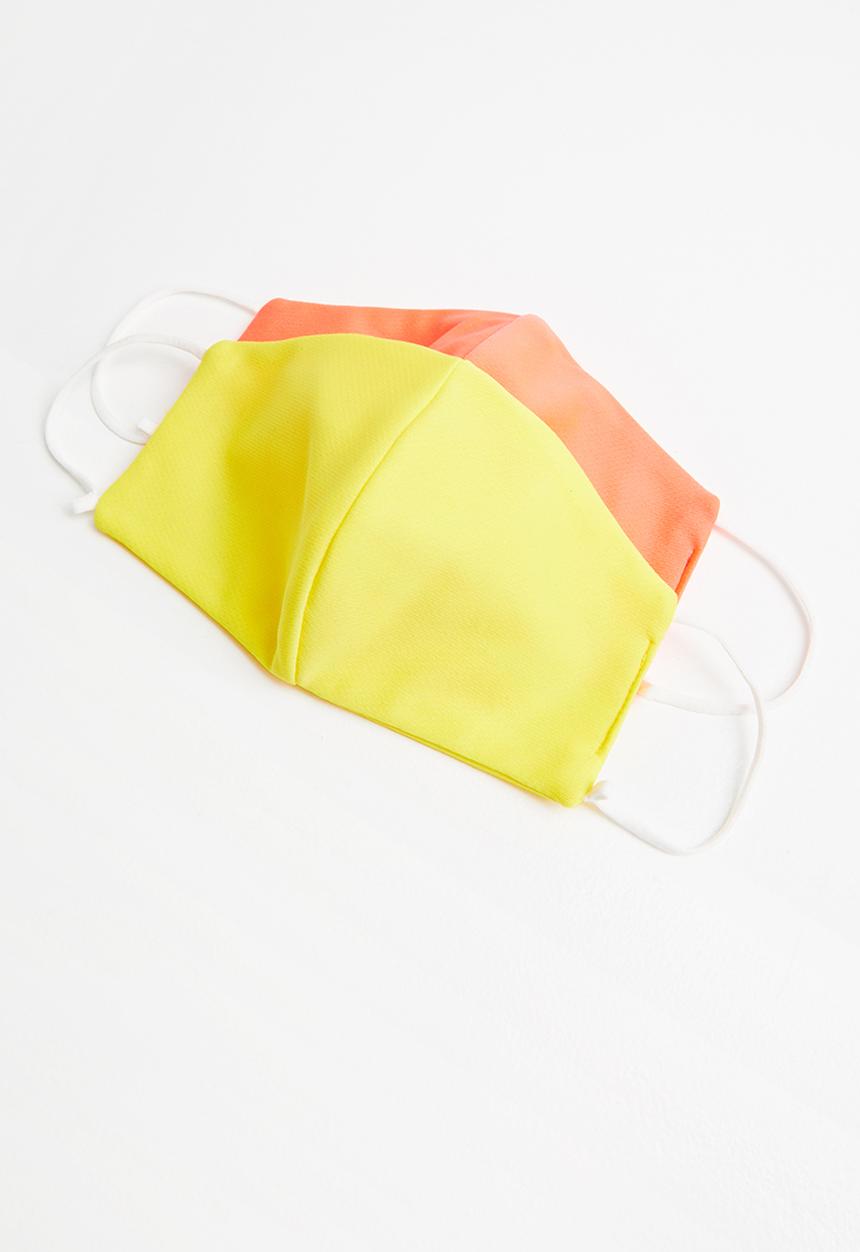 Superbalist - Neon 2 pack face mask - yellow & orange