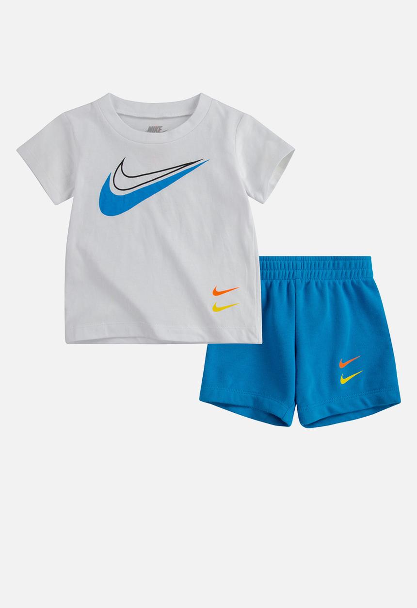 Nike - Nike boys nsw swoosh short set - blue & white 