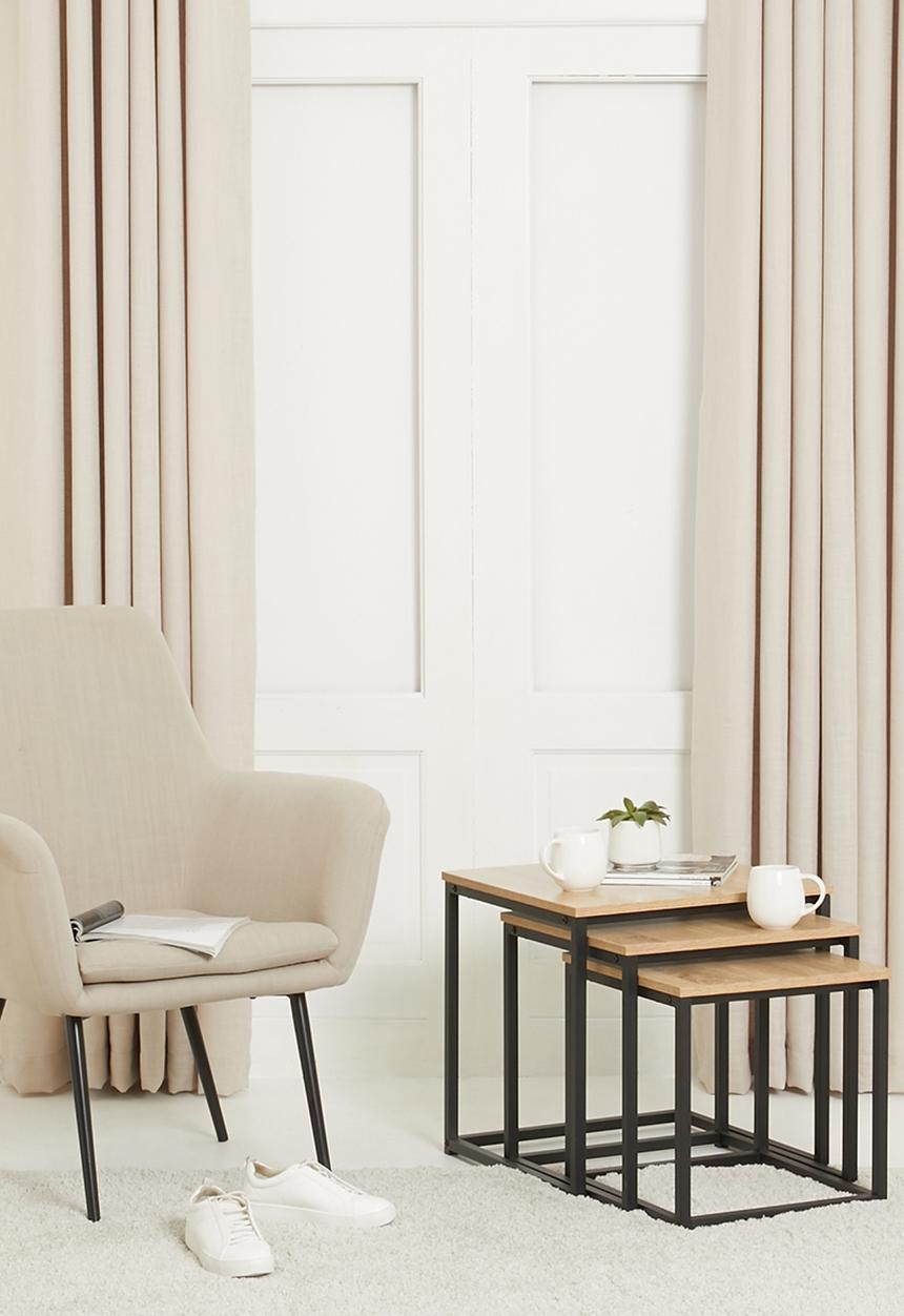 H&S - Nesting table set of 3 - black & natural