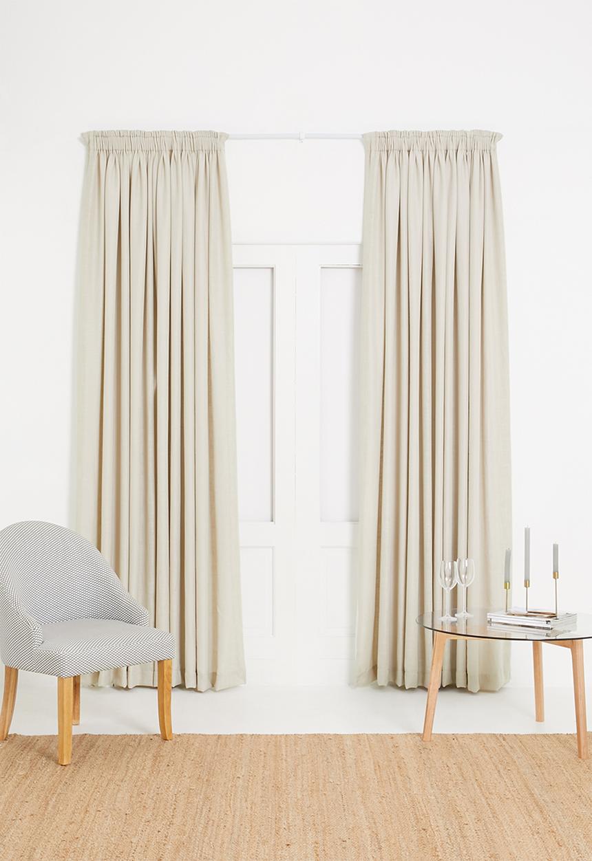 Sixth Floor - Slub lined taped curtain - natural