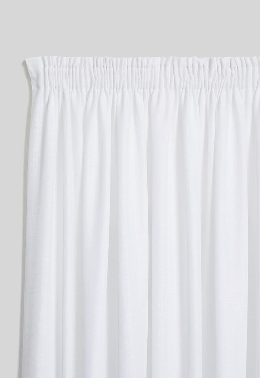 Sixth Floor - Slub lined taped curtain - white