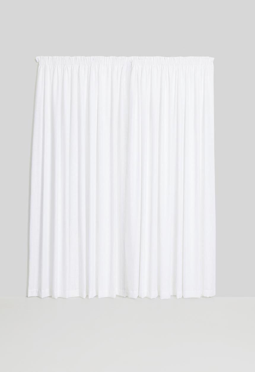 Sixth Floor - Slub lined taped curtain - white
