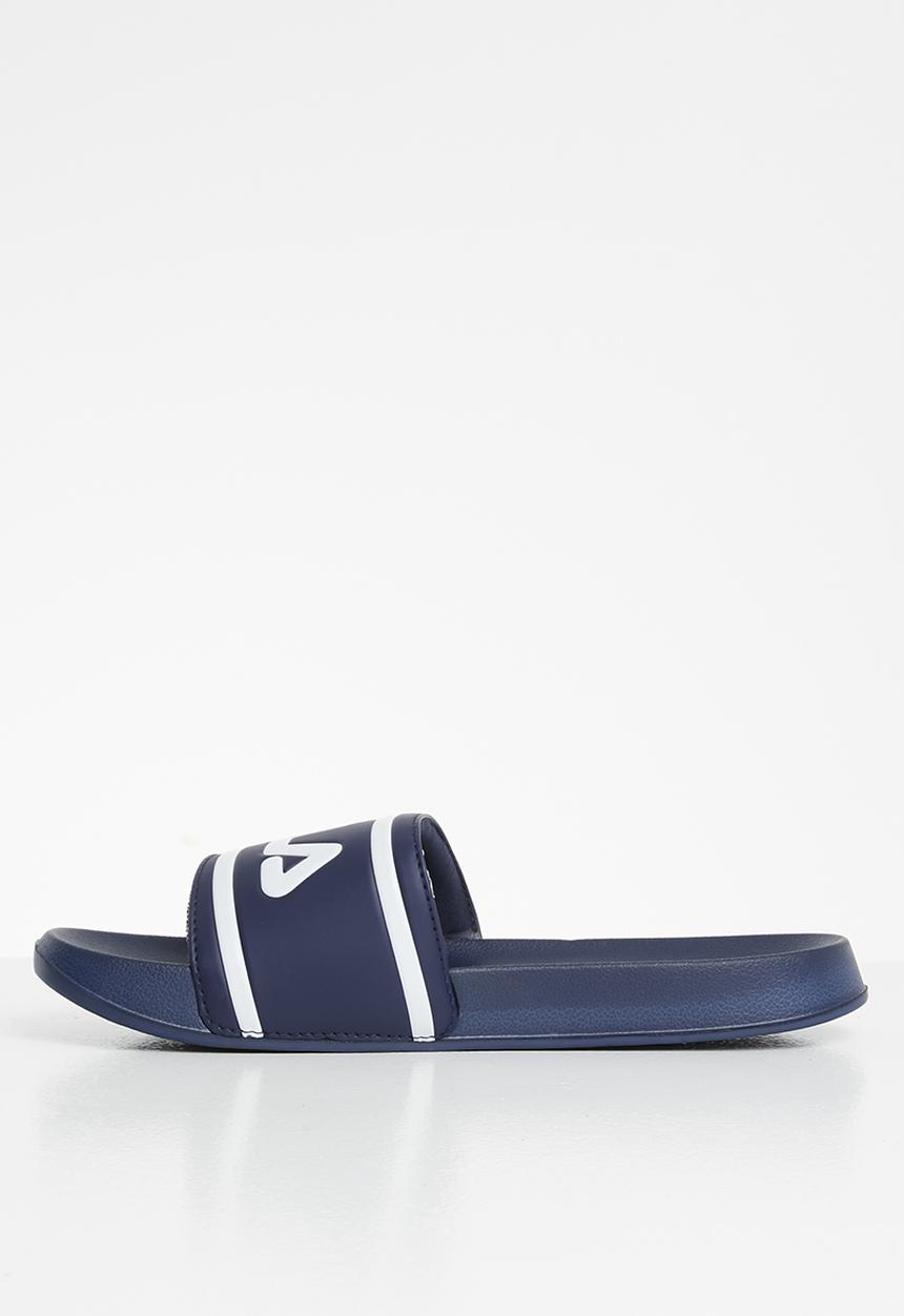 FILA - Deckle stripe slides - navy blue