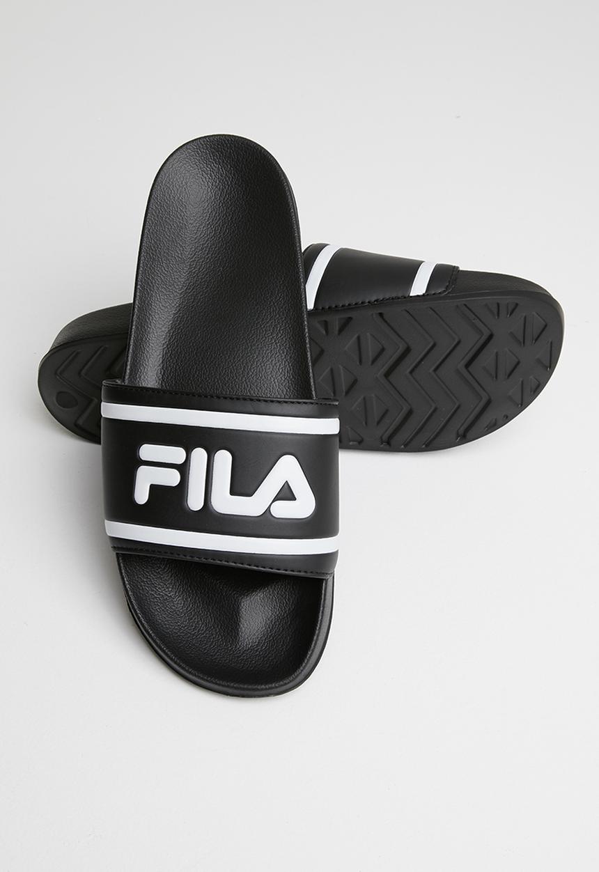 FILA - Deckle stripe slides - black