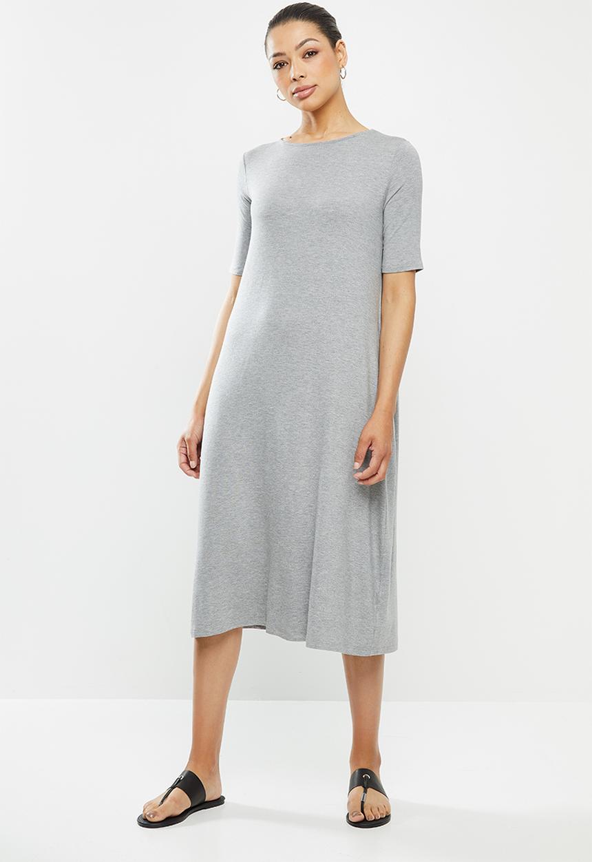 edit - Ballet sleeve swing dress - grey melange