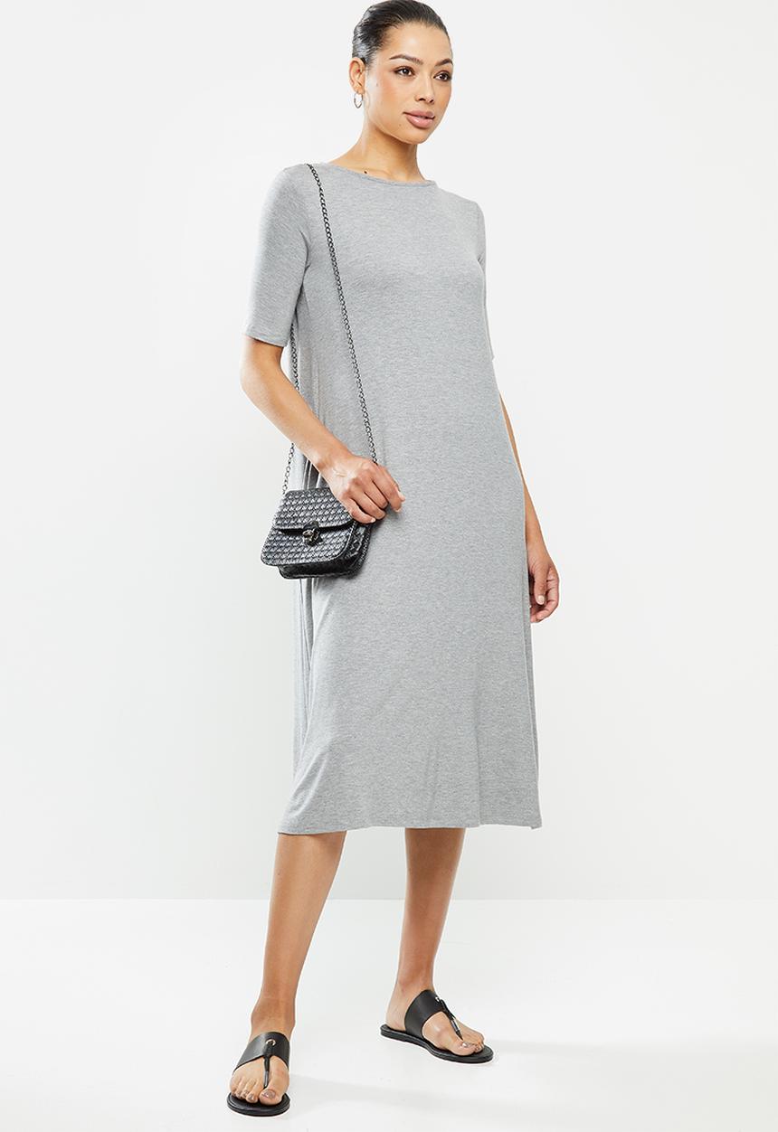 edit - Ballet sleeve swing dress - grey melange