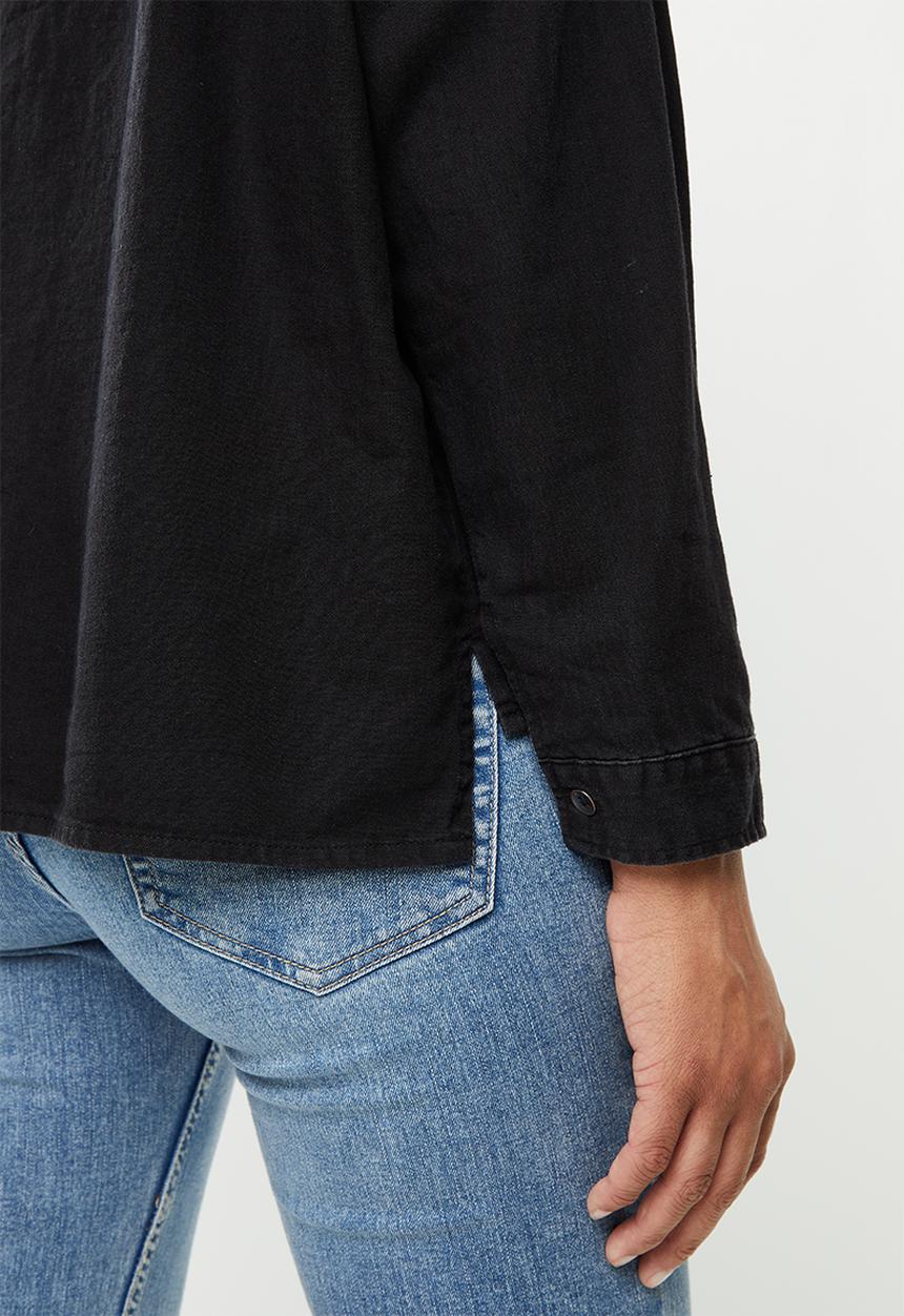 Cotton On - Oversize drop shoulder shirt - washed black