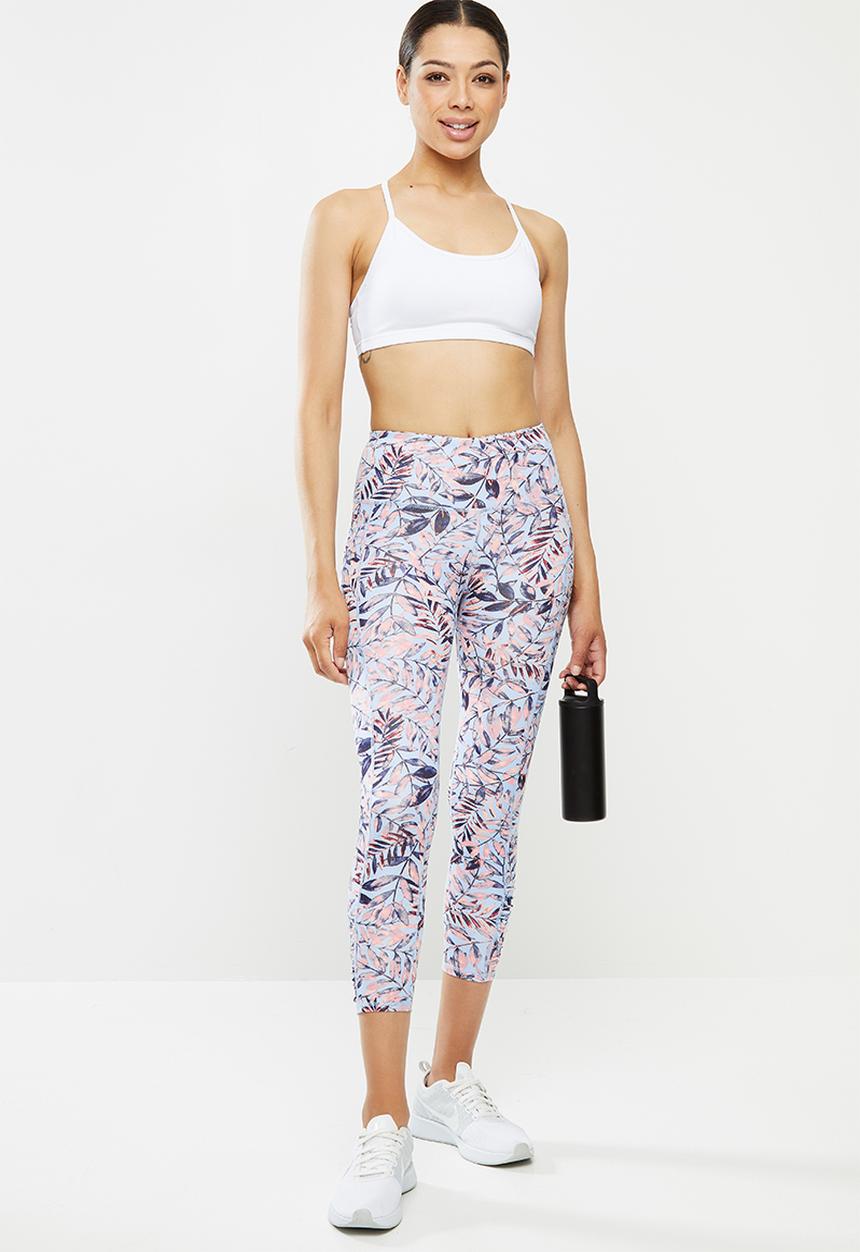 Cotton On - Love you a latte 7/8 active tight - blue & pink