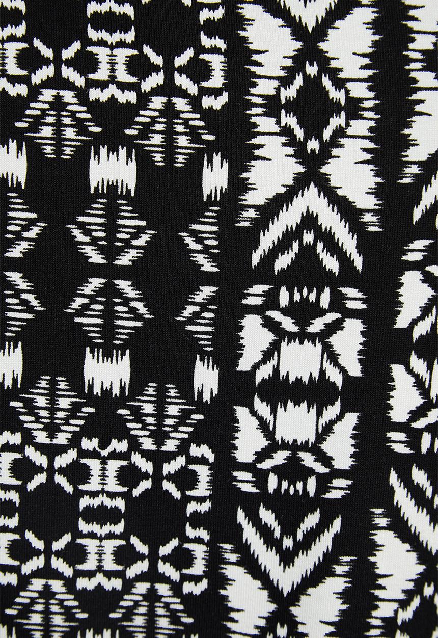edit - Printed viscose knit harem pant - black aztec