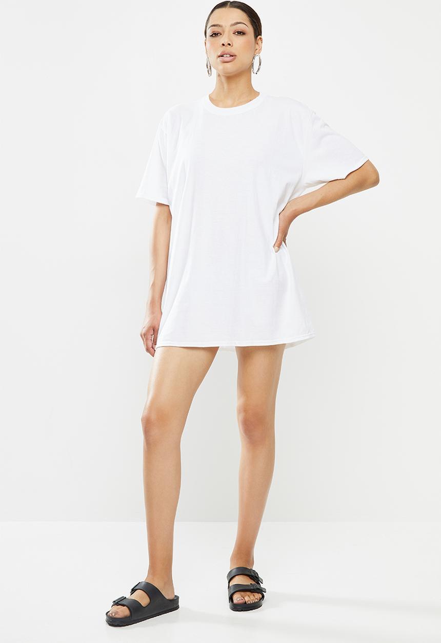 Missguided - Oversized tshirt dress short sleeve LA -white