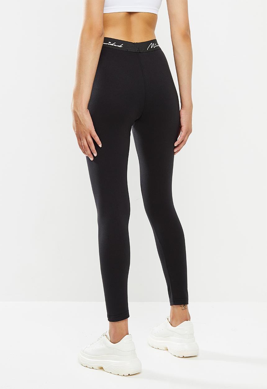 Missguided - Missguided script tape legging - black
