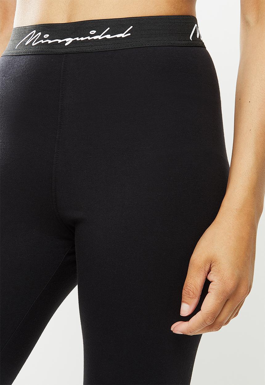 Missguided - Missguided script tape legging - black