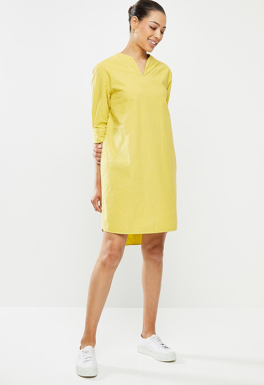 edit - Dolman cotton tunic dress - ochre yellow