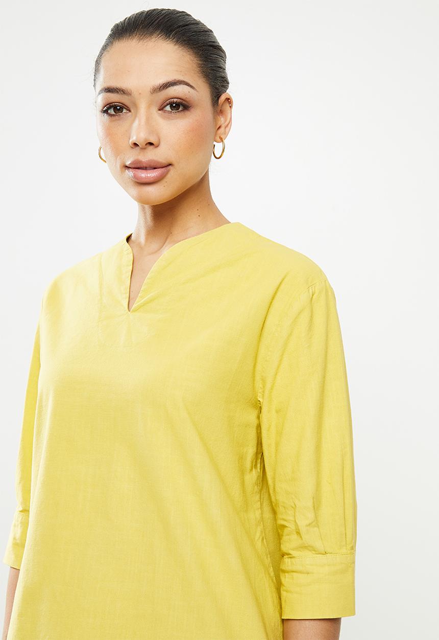 edit - Dolman cotton tunic dress - ochre yellow