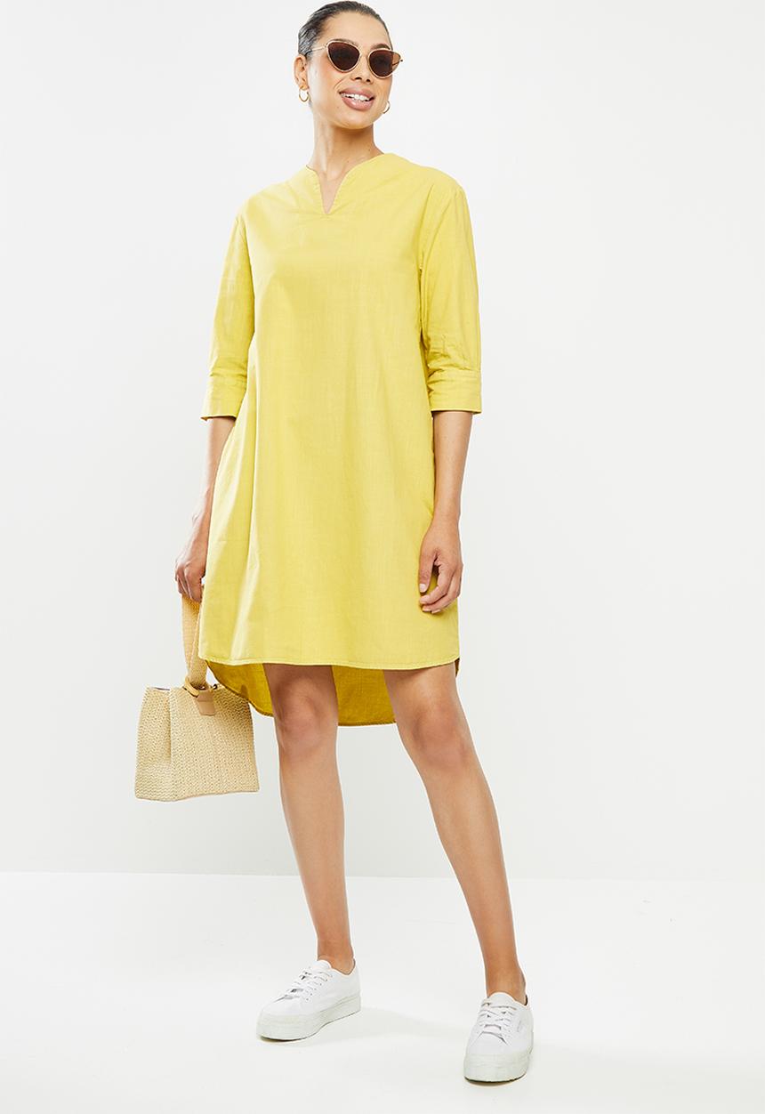 edit - Dolman cotton tunic dress - ochre yellow
