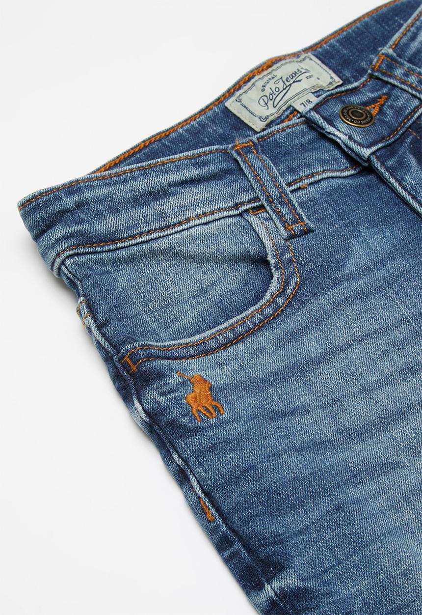 POLO - Boys kai distressed slim fit jean - stone wash