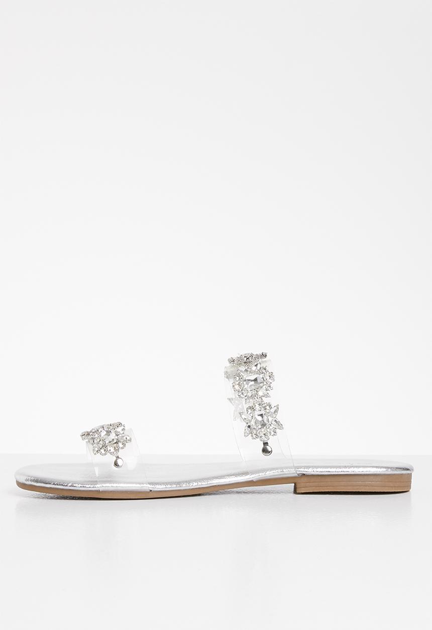 SISSY BOY - Gems set vinyl jewel sandal  - silver