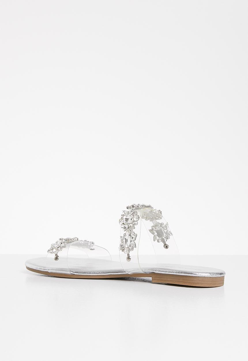 SISSY BOY - Gems set vinyl jewel sandal  - silver