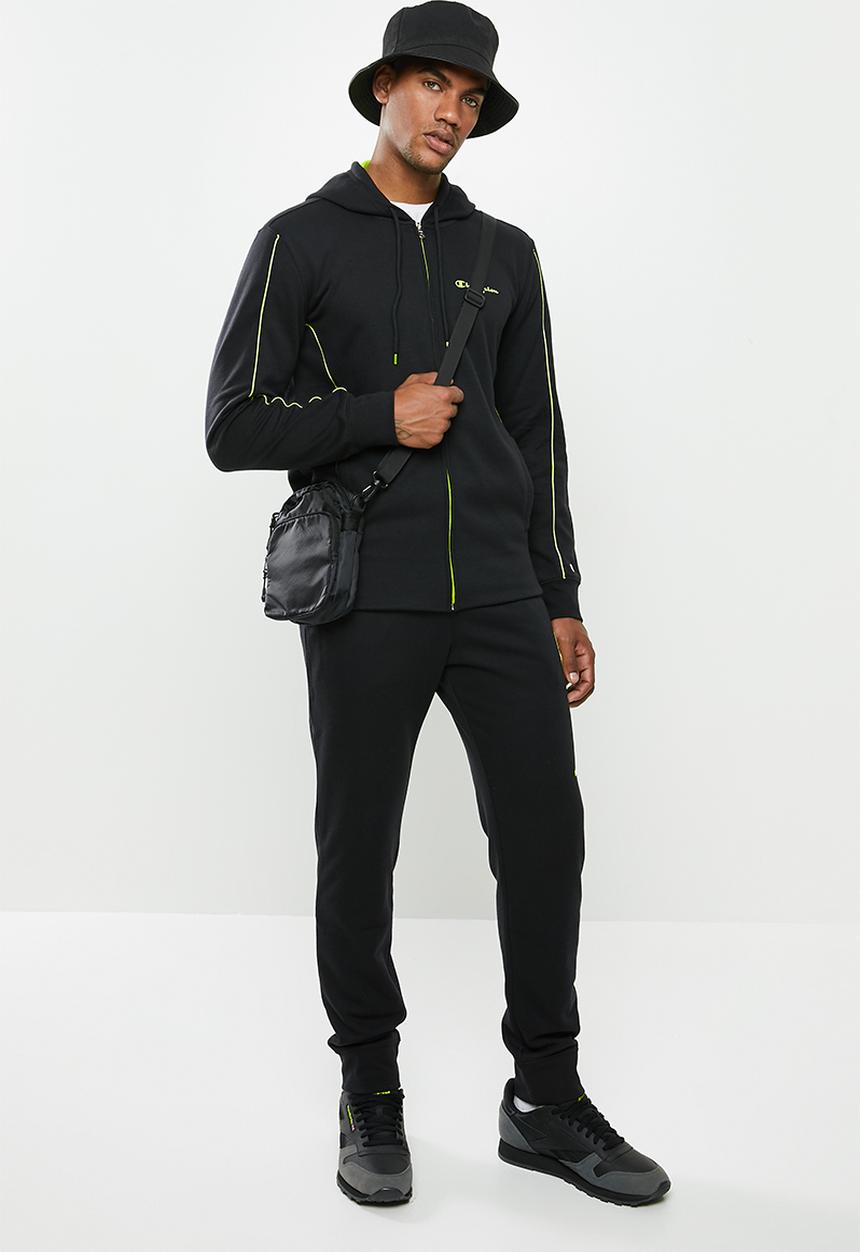 Champion - Hooded full zip track suit - black & yellow 