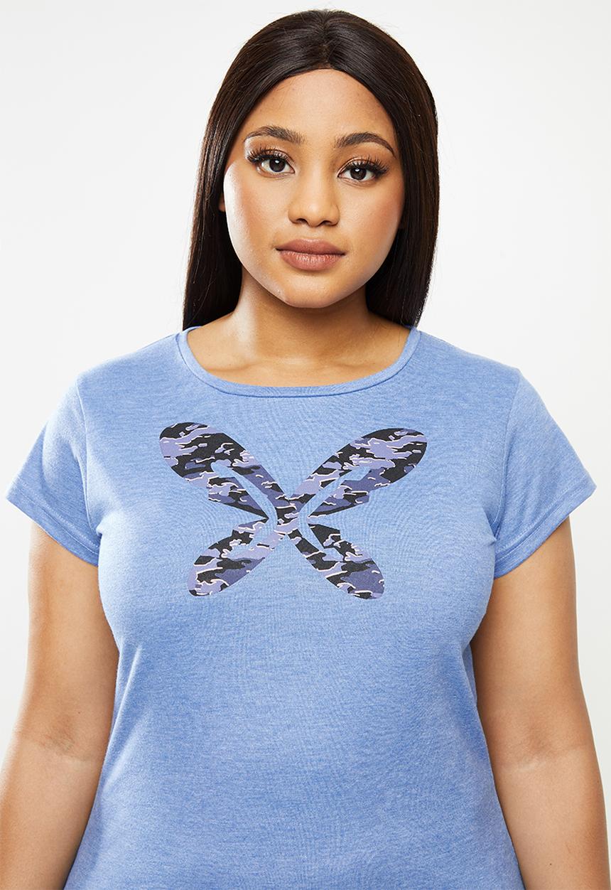 Lizzy - Plus arley tee - sky blue mel