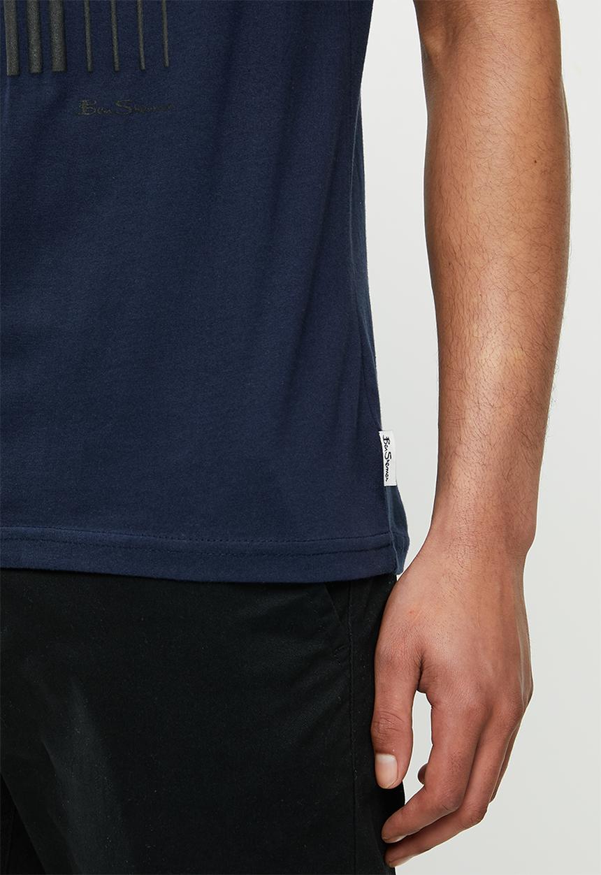 Ben Sherman - Lines and dots logo tee - navy