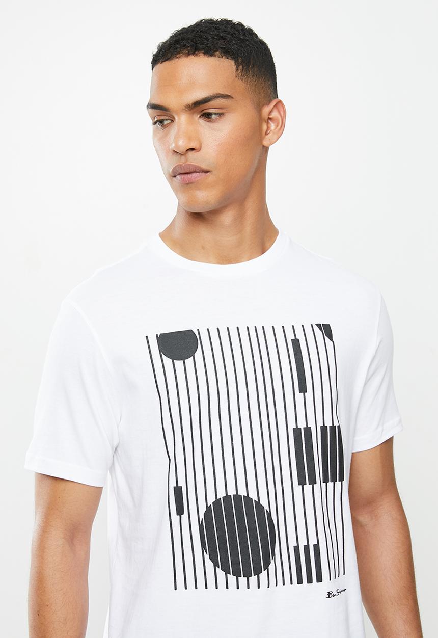 Ben Sherman - Lines and dots logo tee - white