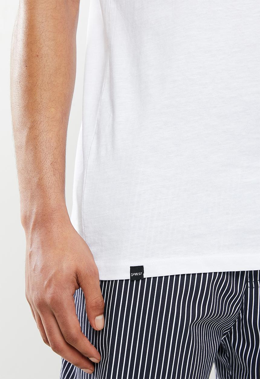 Superbalist - Scoop neck tee & woven shorts sleep set - white & navy