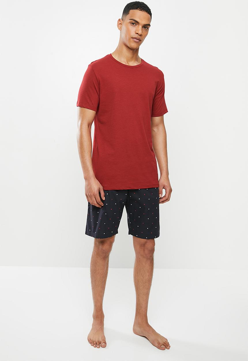 Superbalist - Scoop neck tee & woven shorts sleep set - multi