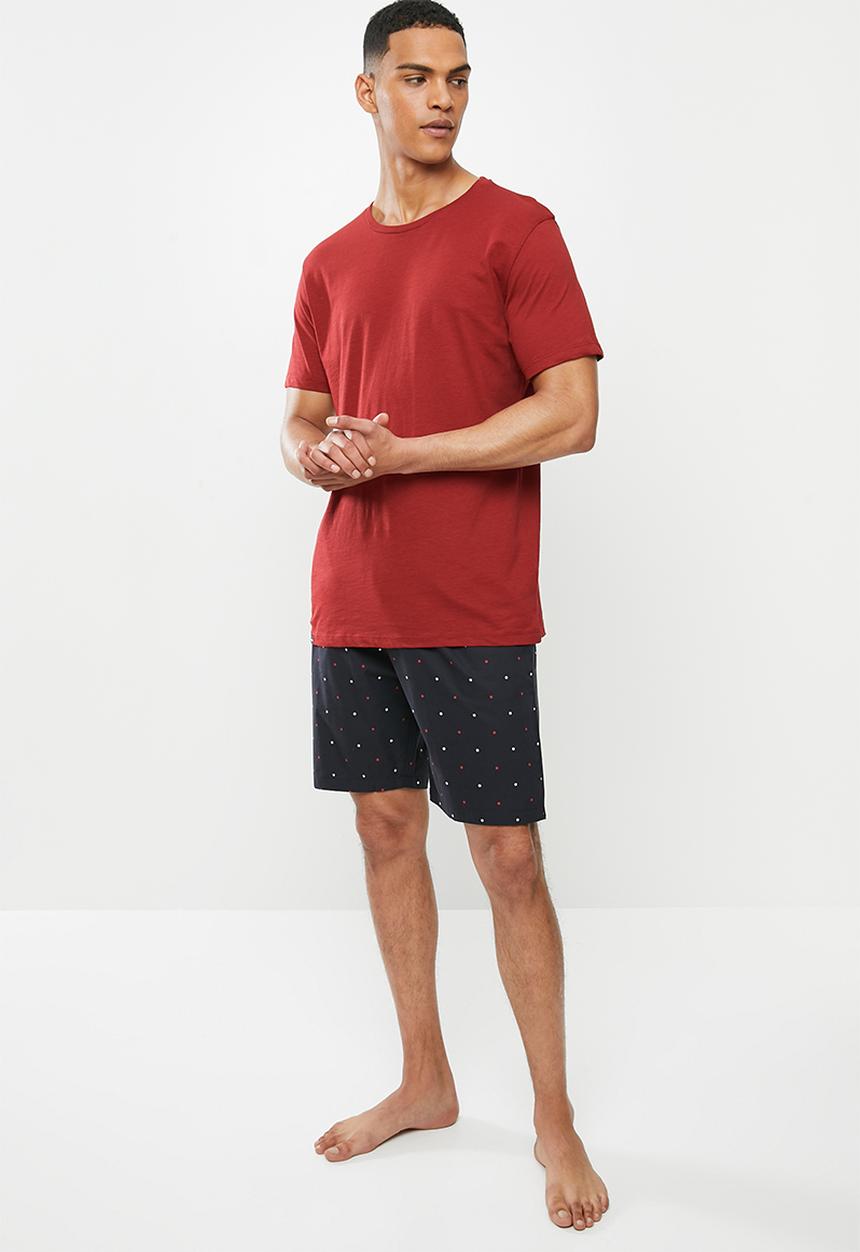 Superbalist - Scoop neck tee & woven shorts sleep set - multi