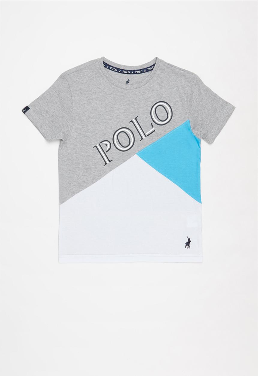 POLO - Boys mason cut & sew printed tee - grey