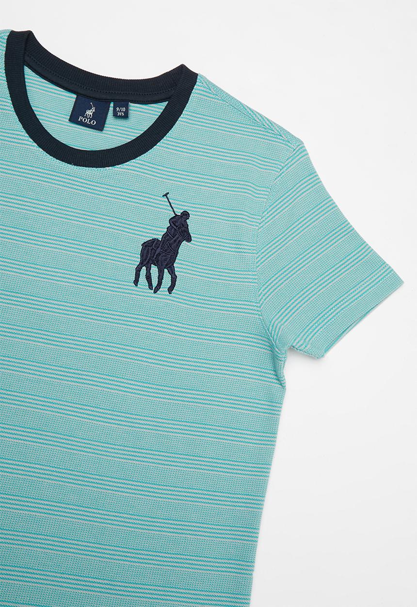 POLO - Boys daniel striped ss tee - teal