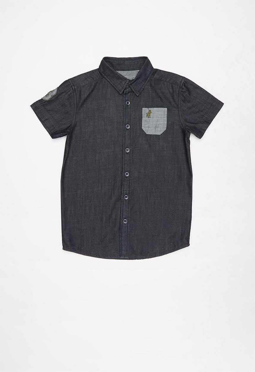 POLO - Boys riley numerical short sleeve shirt - medium wash